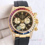 New Rolex Rainbow Daytona Watch Replica With Black Oysterflex Strap Daytona Rolex Yellow Gold Case (1)_th.jpg